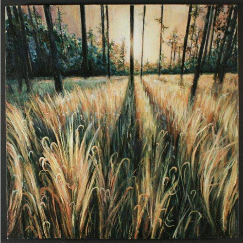 Sunlight in wheat field, 1X1ft, acrylic on wood, 2008