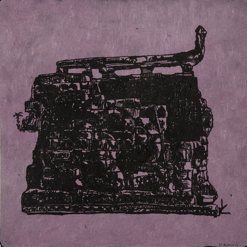 Elephant wall #1, 10X14in, lithograph, 2012