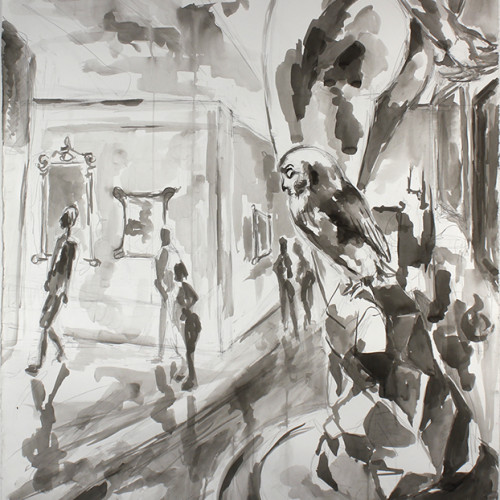 Museum, ink on paper, 2011