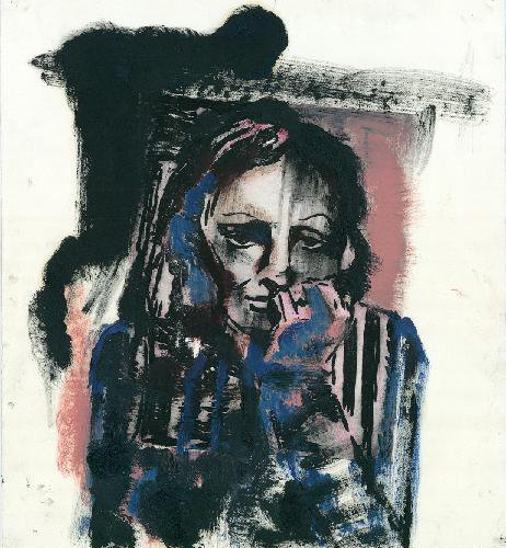 Edith Piaf, 16X19in, mix media on paper, 2011